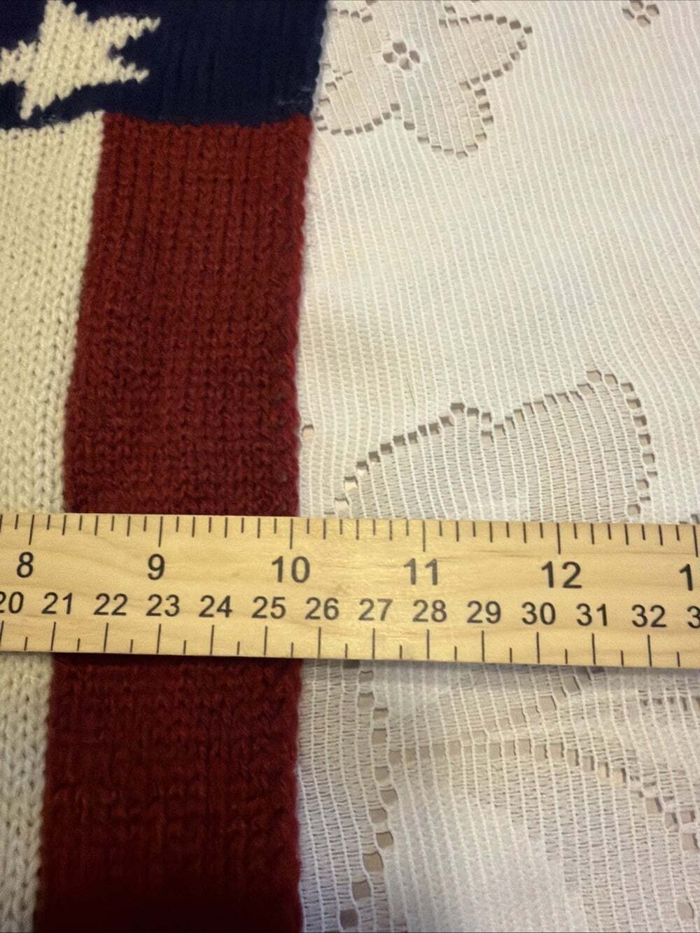 USA  Knit Scarf US National Red White Blue Acrylic. 66”/10” Old Navy - Picture 3 of 3
